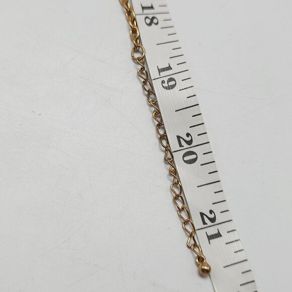 Vintage Style Peach Acrylic Beaded Bib Necklace With Gold-Tone Chain Boho - Picture 7 of 7